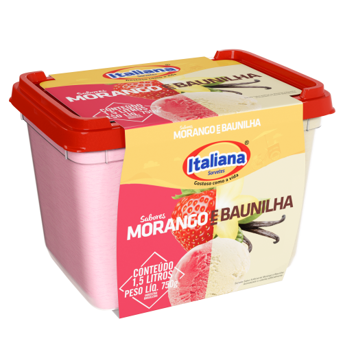 Sorvete de Morango e Baunilha