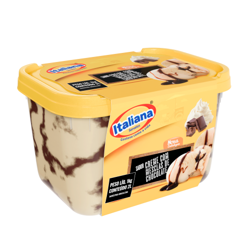 Sorvete de Creme com mesclas de Chocolate