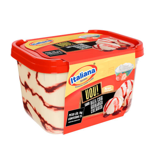 Sorvete UOU! Nata com Morango cremoso